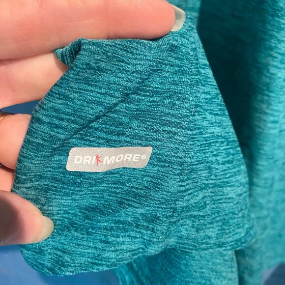 Danskin Now Small Lightweight Hoody Teal Dri More Thumb holes Yoga Workout Gym - Picture 5 of 9